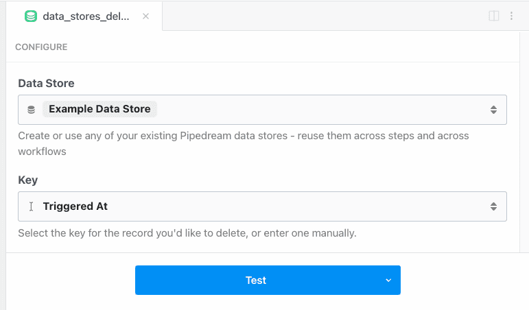 Delete a record example