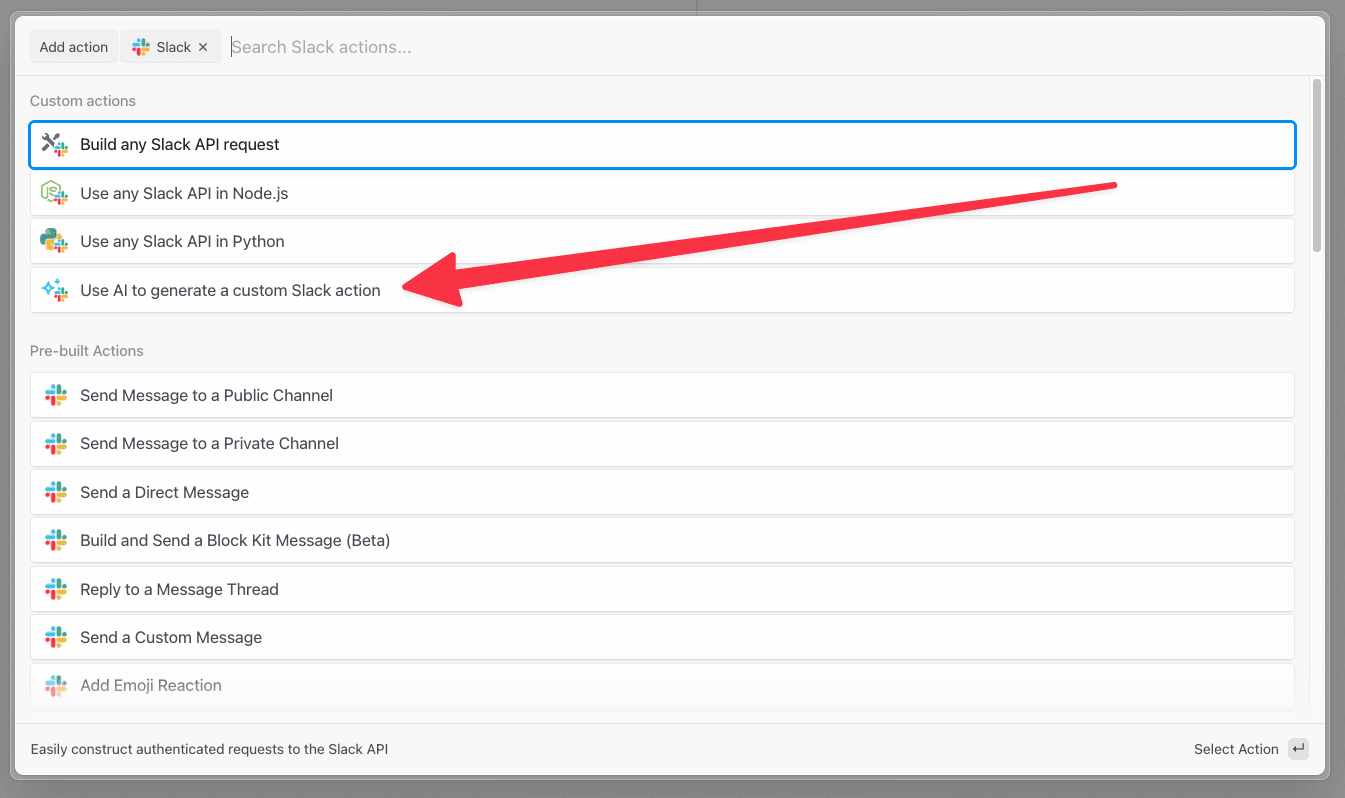 Use AI with the Slack API