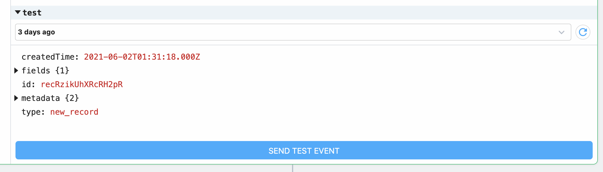 Airtable test events