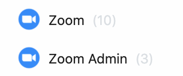 Zoom and Zoom Admin apps